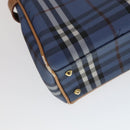 Burberrys Nova Check Hand Bag PVC Leather 2way Blue Auth 111399-17