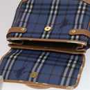 Burberrys Nova Check Hand Bag PVC Leather 2way Blue Auth 111399-10