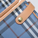 Burberrys Nova Check Hand Bag PVC Leather 2way Blue Auth 111399-11