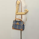 Burberrys Nova Check Hand Bag PVC Leather 2way Blue Auth 111399-24