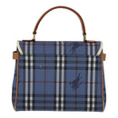 Burberrys Nova Check Hand Bag PVC Leather 2way Blue Auth 111399-2