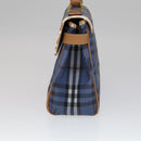 Burberrys Nova Check Hand Bag PVC Leather 2way Blue Auth 111399-3