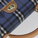 Burberrys Nova Check Hand Bag PVC Leather 2way Blue Auth 111399-6