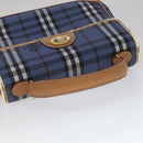 Burberrys Nova Check Hand Bag PVC Leather 2way Blue Auth 111399-7