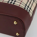 BURBERRY Nova Check Tote Bag Canvas Leather Beige Gold Auth 111400-16