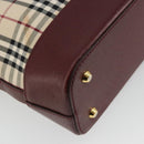 BURBERRY Nova Check Tote Bag Canvas Leather Beige Gold Auth 111400-18
