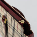 BURBERRY Nova Check Tote Bag Canvas Leather Beige Gold Auth 111400-11