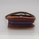 CELINE Shoulder Bag Canvas Leather Gold Brown Auth 111407-5