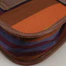 CELINE Shoulder Bag Canvas Leather Gold Brown Auth 111407-16