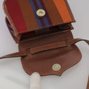 CELINE Shoulder Bag Canvas Leather Gold Brown Auth 111407-17