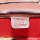 CELINE Shoulder Bag Canvas Leather Gold Brown Auth 111407-18