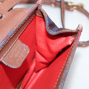 CELINE Shoulder Bag Canvas Leather Gold Brown Auth 111407-19