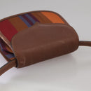 CELINE Shoulder Bag Canvas Leather Gold Brown Auth 111407-6