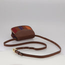 CELINE Shoulder Bag Canvas Leather Gold Brown Auth 111407-7