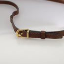 CELINE Shoulder Bag Canvas Leather Gold Brown Auth 111407-8