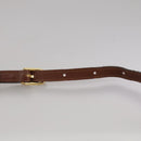 CELINE Shoulder Bag Canvas Leather Gold Brown Auth 111407-9