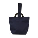 CELINE Circle Pouch Nylon Navy Gold Auth 111410-2