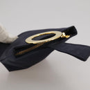 CELINE Circle Pouch Nylon Navy Gold Auth 111410-6