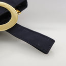 CELINE Circle Pouch Nylon Navy Gold Auth 111410-7