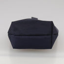 CELINE Circle Pouch Nylon Navy Gold Auth 111410-5