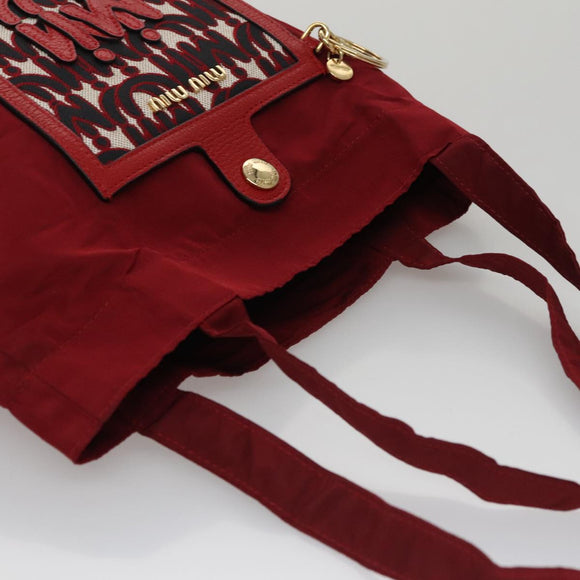 Miu Miu Folding Type Tote Bag Nylon Red Auth 111415V