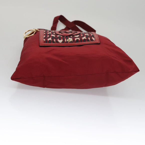 Miu Miu Folding Type Tote Bag Nylon Red Auth 111415V