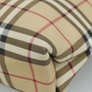 BURBERRY Nova Check Hand Bag PVC Beige Auth 111433-15