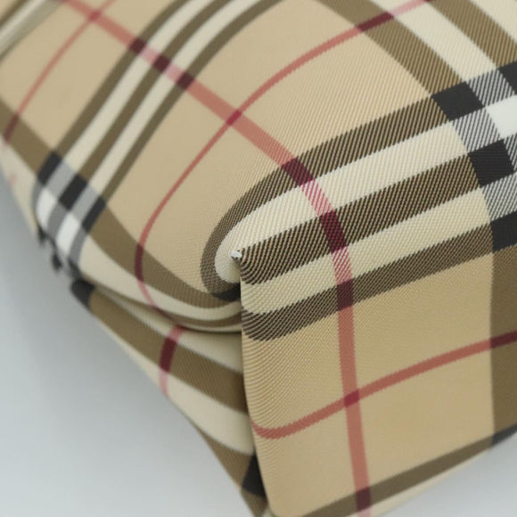 BURBERRY Nova Check Hand Bag PVC Beige Auth 111433