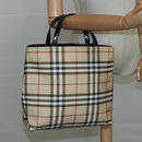 BURBERRY Nova Check Hand Bag PVC Beige Auth 111433-20