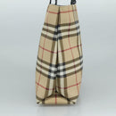 BURBERRY Nova Check Hand Bag PVC Beige Auth 111433-3