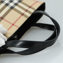 BURBERRY Nova Check Hand Bag PVC Beige Auth 111433-7