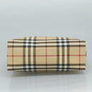 BURBERRY Nova Check Hand Bag PVC Beige Auth 111433-5