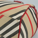 BURBERRY Blue Label Nova Check Hand Bag Canvas Beige Auth 111434-9