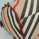 BURBERRY Blue Label Nova Check Hand Bag Canvas Beige Auth 111434-14