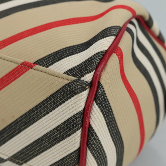 BURBERRY Blue Label Nova Check Hand Bag Canvas Beige Auth 111434