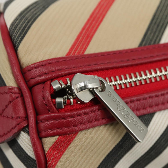 BURBERRY Blue Label Nova Check Hand Bag Canvas Beige Auth 111434