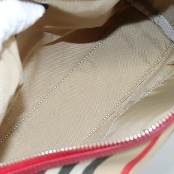 BURBERRY Blue Label Nova Check Hand Bag Canvas Beige Auth 111434