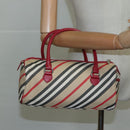 BURBERRY Blue Label Nova Check Hand Bag Canvas Beige Auth 111434-19