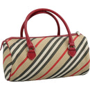 BURBERRY Blue Label Nova Check Hand Bag Canvas Beige Auth 111434-1