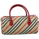 BURBERRY Blue Label Nova Check Hand Bag Canvas Beige Auth 111434-13