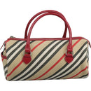 BURBERRY Blue Label Nova Check Hand Bag Canvas Beige Auth 111434-2