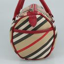 BURBERRY Blue Label Nova Check Hand Bag Canvas Beige Auth 111434-4