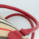 BURBERRY Blue Label Nova Check Hand Bag Canvas Beige Auth 111434-8