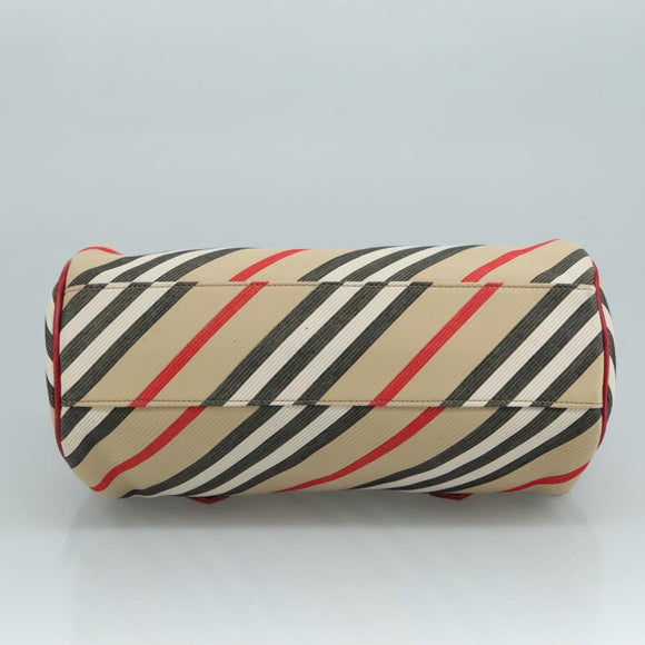 BURBERRY Blue Label Nova Check Hand Bag Canvas Beige Auth 111434