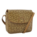 CELINE C Sulky Shoulder Bag PVC Beige Gold Auth 111437-1