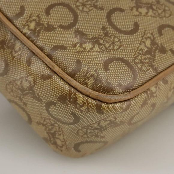 CELINE C Sulky Shoulder Bag PVC Beige Gold Auth 111437