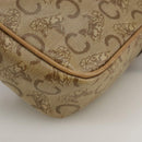 CELINE C Sulky Shoulder Bag PVC Beige Gold Auth 111437-16