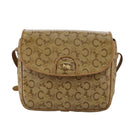 CELINE C Sulky Shoulder Bag PVC Beige Gold Auth 111437-2