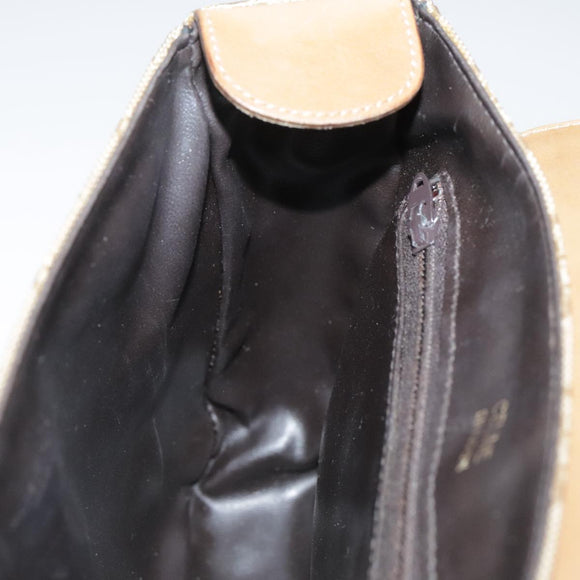 CELINE C Sulky Shoulder Bag PVC Beige Gold Auth 111437