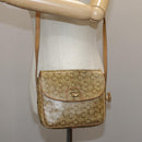 CELINE C Sulky Shoulder Bag PVC Beige Gold Auth 111437-24